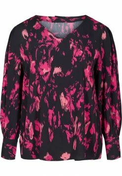Zizzi Blouse - Black Pink Aop