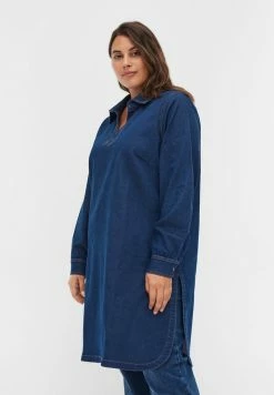 Zizzi Robe En Jean - Blue Denim