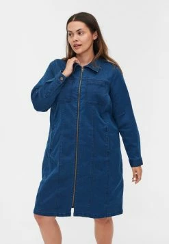 Zizzi Robe En Jean - Dark Blue Denim