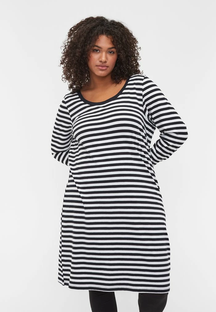 Zizzi MIT 3/4-ÄRMELN - Robe En Jersey - Black 1 Zizzi MIT 3/4-ÄRMELN - Robe En Jersey - Black