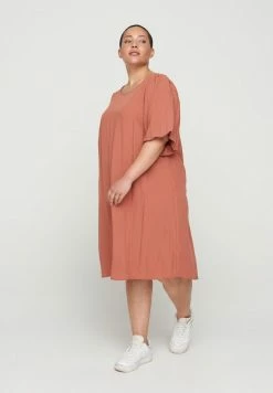 Zizzi Robe De Jour - Copper Brown