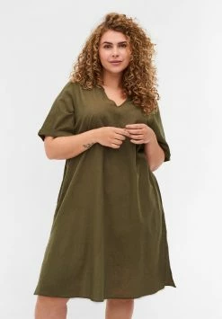 Zizzi Robe En Jersey - Ivy Green