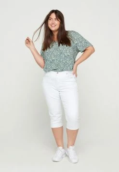 Zizzi Blouse - Light Green Leaf