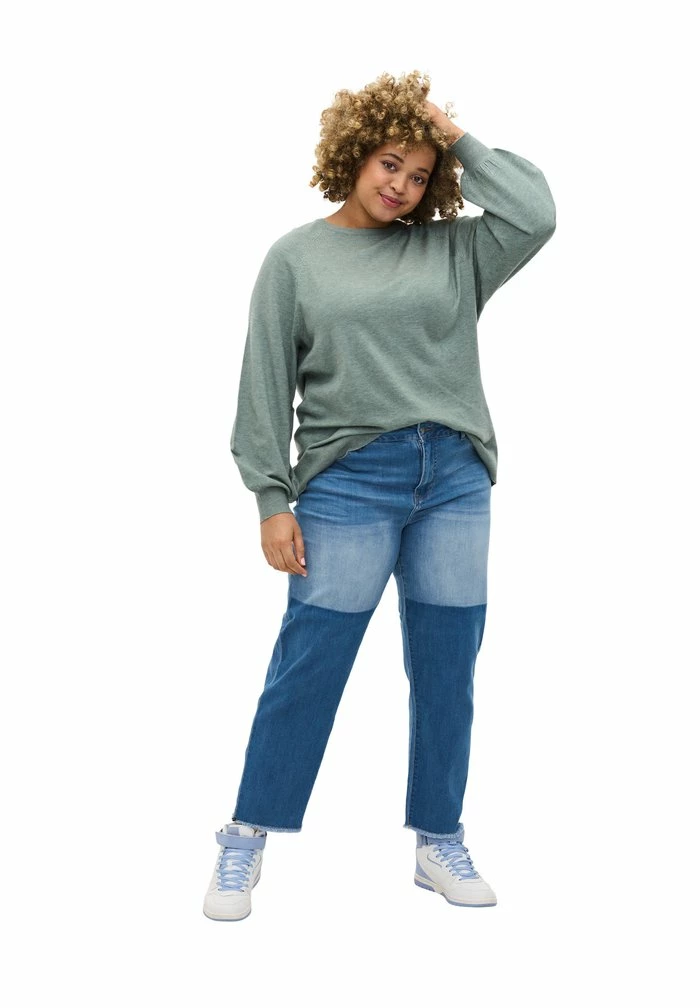 Zizzi KONTRAST - Jean Droit - Blue Denim 1 Zizzi KONTRAST - Jean Droit - Blue Denim