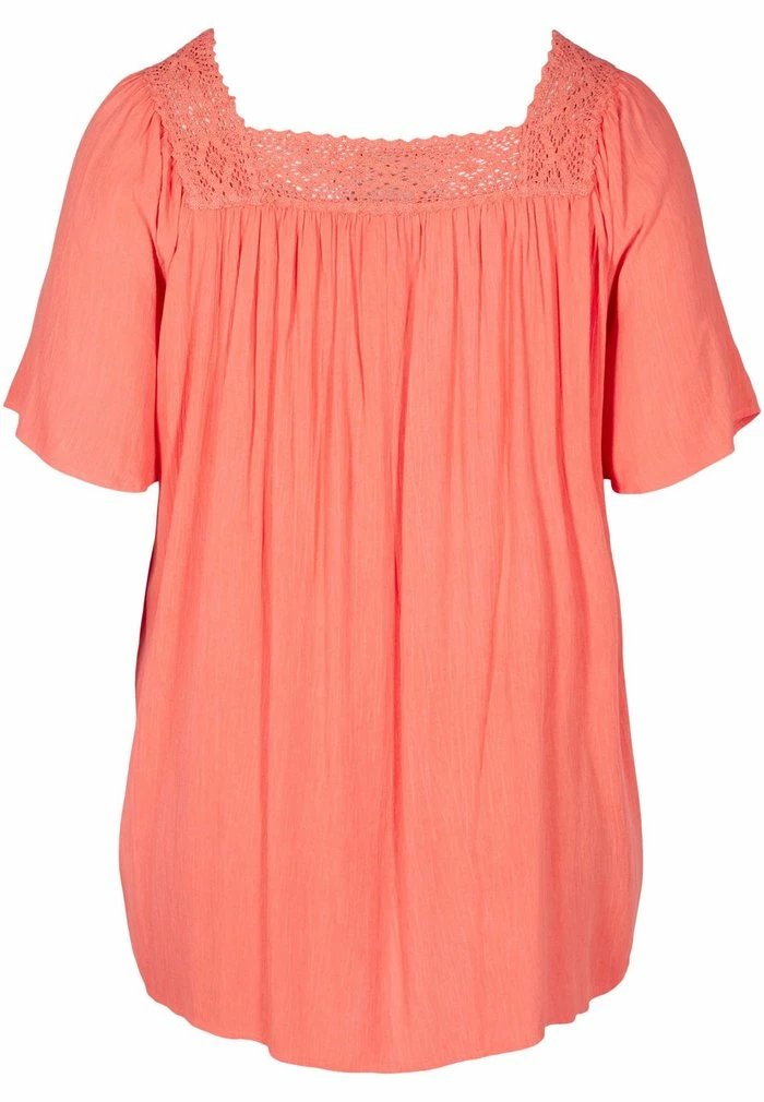 Zizzi KORTÆRMET VISKOSE - Blouse - Porcelain Rose 5 Zizzi KORTÆRMET VISKOSE - Blouse - Porcelain Rose – Image 5