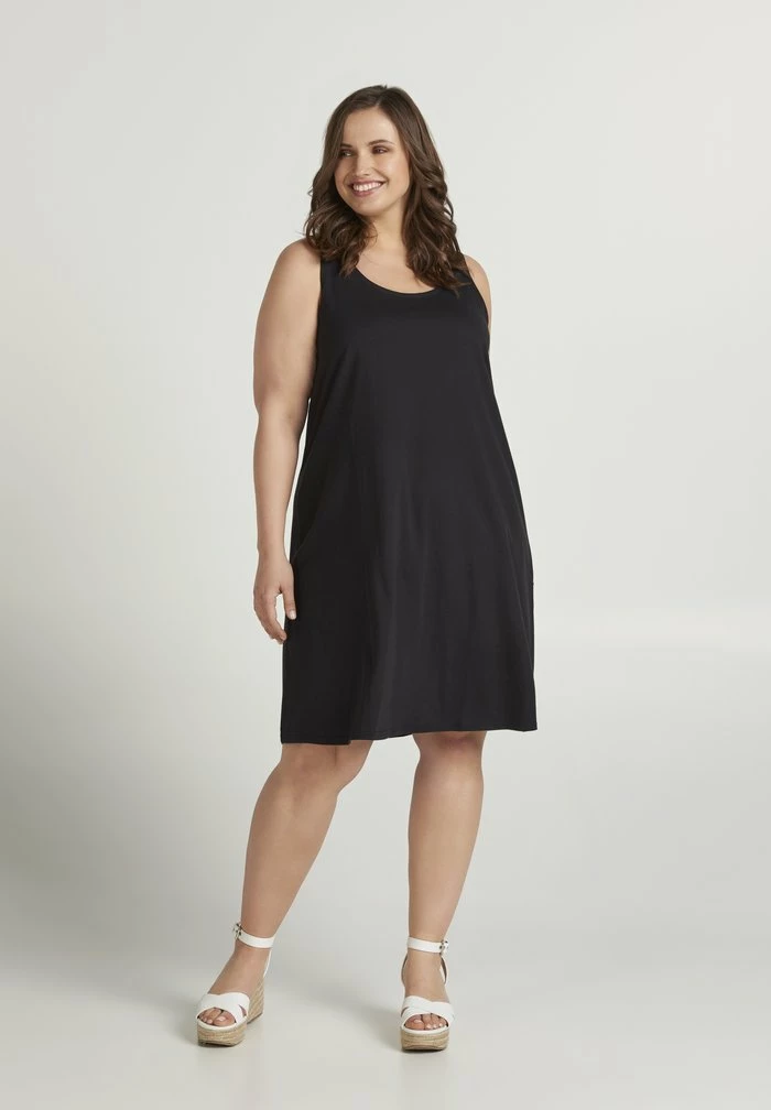 Zizzi Robe En Jersey - Black 2 Zizzi Robe En Jersey - Black – Image 2