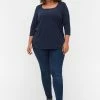 Zizzi WITH 3/4-LENGTH SLEEVES - T-shirt à Manches Longues - Navy Blazer