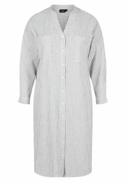 Zizzi GESTREIFTES - Robe Chemise - White Stripe