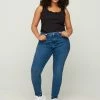 Zizzi AMY WITH FRAYED EDGES - Jean Slim - Blue