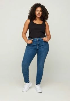 Zizzi AMY WITH FRAYED EDGES - Jean Slim - Blue