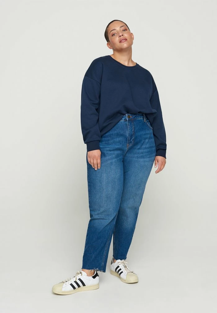 Zizzi MIT RUNDHALS - Sweatshirt - Navy Blazer 2 Zizzi MIT RUNDHALS - Sweatshirt - Navy Blazer – Image 2