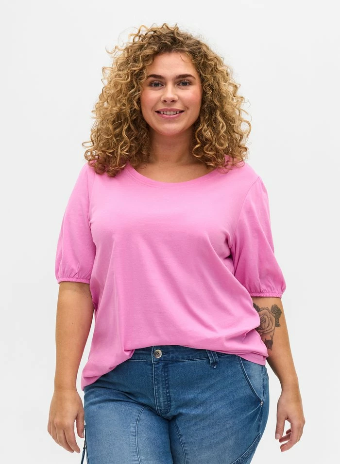 Zizzi T-shirt Basique - Cyclamen 1 Zizzi T-shirt Basique - Cyclamen