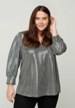 Zizzi T-shirt à Manches Longues - Silver