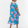 Zizzi Robe De Jour - Blue Pink Flower -France Zizzi Soldes 2022 95e8a7dccd374de08407f0c1c25afb29