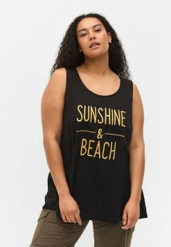 Zizzi MIT RUNDHALSAUSSCHNITT - Débardeur - Black Sunshine Beach