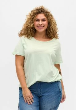 Zizzi KURZARM - T-shirt Imprimé - Light Green