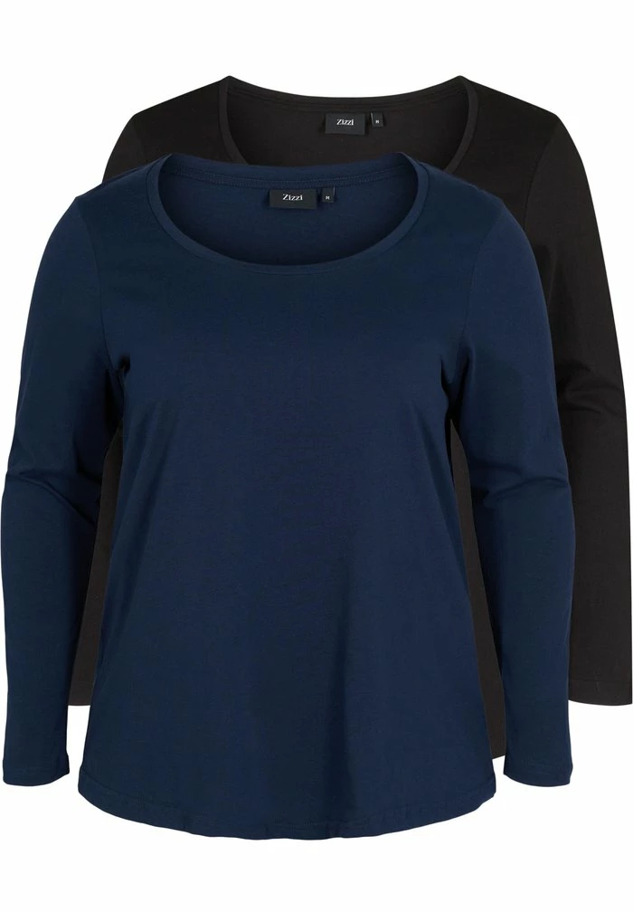Zizzi 2-PACK BASIC - T-shirt à Manches Longues - Black 2 Zizzi 2-PACK BASIC - T-shirt à Manches Longues - Black – Image 2
