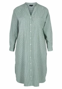 Zizzi GESTREIFTES - Robe Chemise - Green Stripe