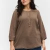 Zizzi 3/4-ÄRMELN - Blouse - Dark Brown