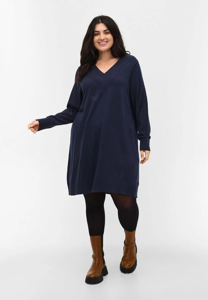 Zizzi Robe Pull - Navy Blazer 2 Zizzi Robe Pull - Navy Blazer – Image 2
