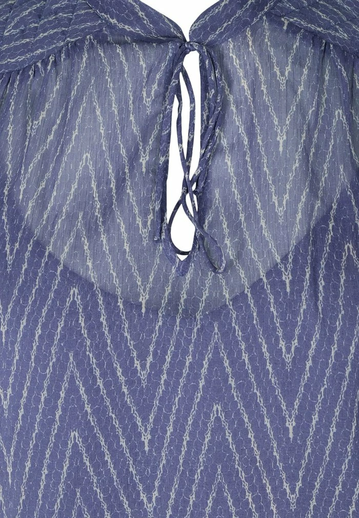 Zizzi Blouse - Blue Indigo Aop 5 Zizzi Blouse - Blue Indigo Aop – Image 5