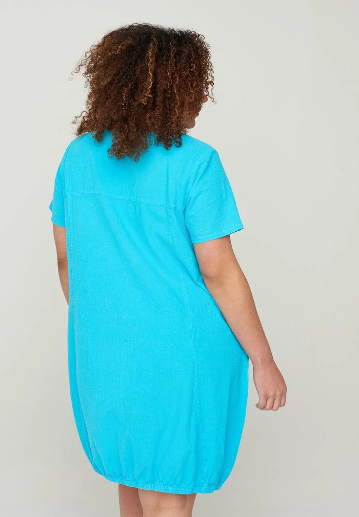 Zizzi Robe De Jour - Turquoise 3 Zizzi Robe De Jour - Turquoise – Image 3