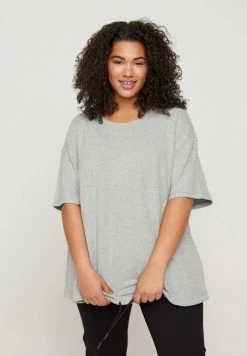 Zizzi T-shirt Imprimé - Light Grey Melange