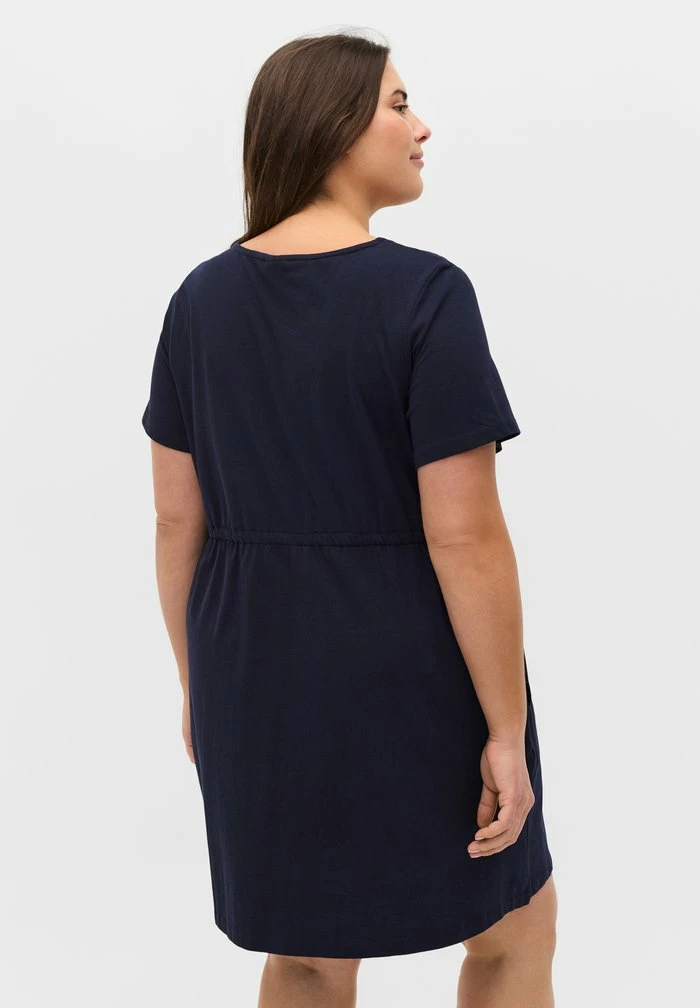 Zizzi SHORT SLEEVED - Robe De Jour - Night Sky Solid 3 Zizzi SHORT SLEEVED - Robe De Jour - Night Sky Solid – Image 3