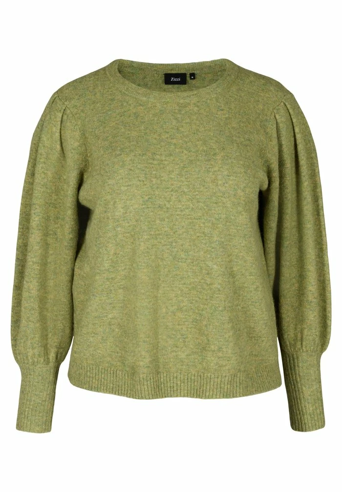 Zizzi Pullover - Green Olive Mel 4 Zizzi Pullover - Green Olive Mel – Image 4