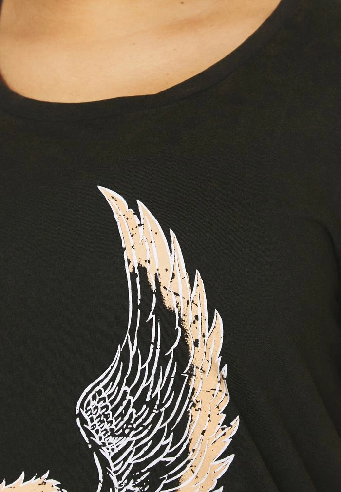 Zizzi MBRIANA - T-shirt Imprimé - Black Acid Wash 6 Zizzi MBRIANA - T-shirt Imprimé - Black Acid Wash – Image 6