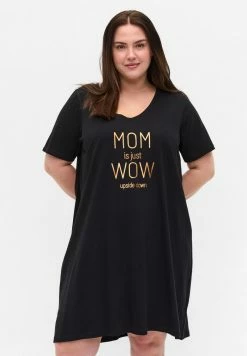 Zizzi Chemise De Nuit / Nuisette - Black W Copper Mom