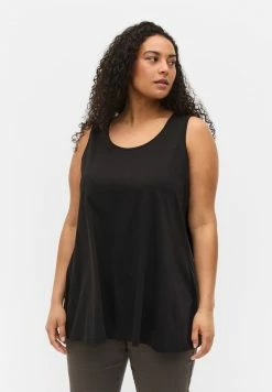 Zizzi MIT RUNDHALSAUSSCHNITT - Débardeur - Black Solid