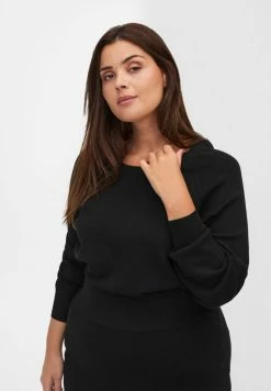 Zizzi MIT RUNDHALSAUSSCHNITT - Pullover - Black