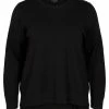 Zizzi LANGARM MIT SCHLITZ - Pullover - Black -France Zizzi Soldes 2022 9dc1588228cf4a0a8ce2a5e7b0d4aed8