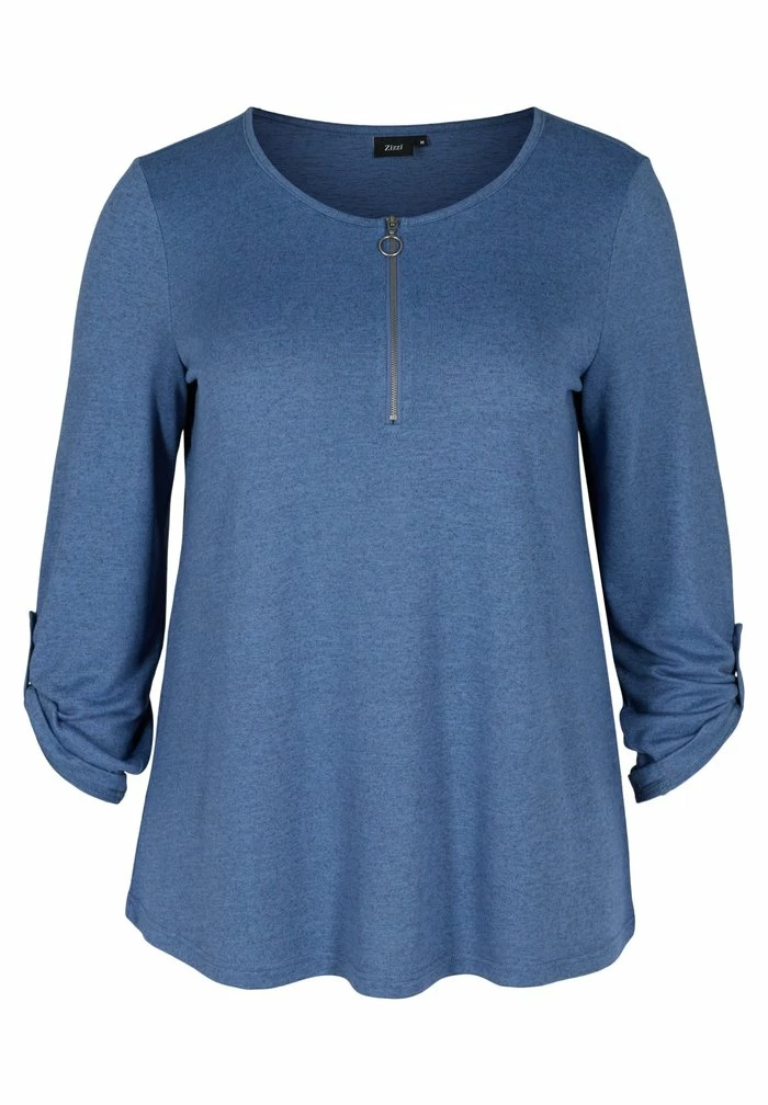 Zizzi Blouse - Colony Blue Melange 4 Zizzi Blouse - Colony Blue Melange – Image 4