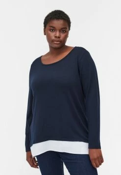 Zizzi T-shirt à Manches Longues - Blue