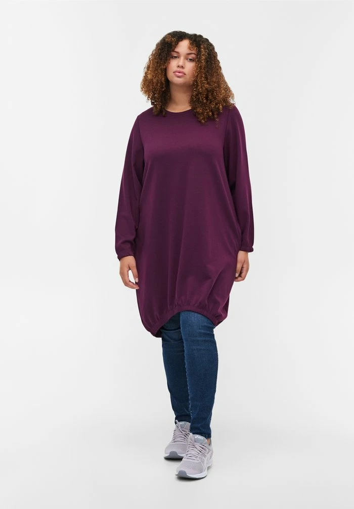 Zizzi Robe En Jersey - Winter Bloom 2 Zizzi Robe En Jersey - Winter Bloom – Image 2