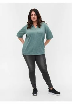 Zizzi 2/4 SLEEVES - Polo - Green Melange