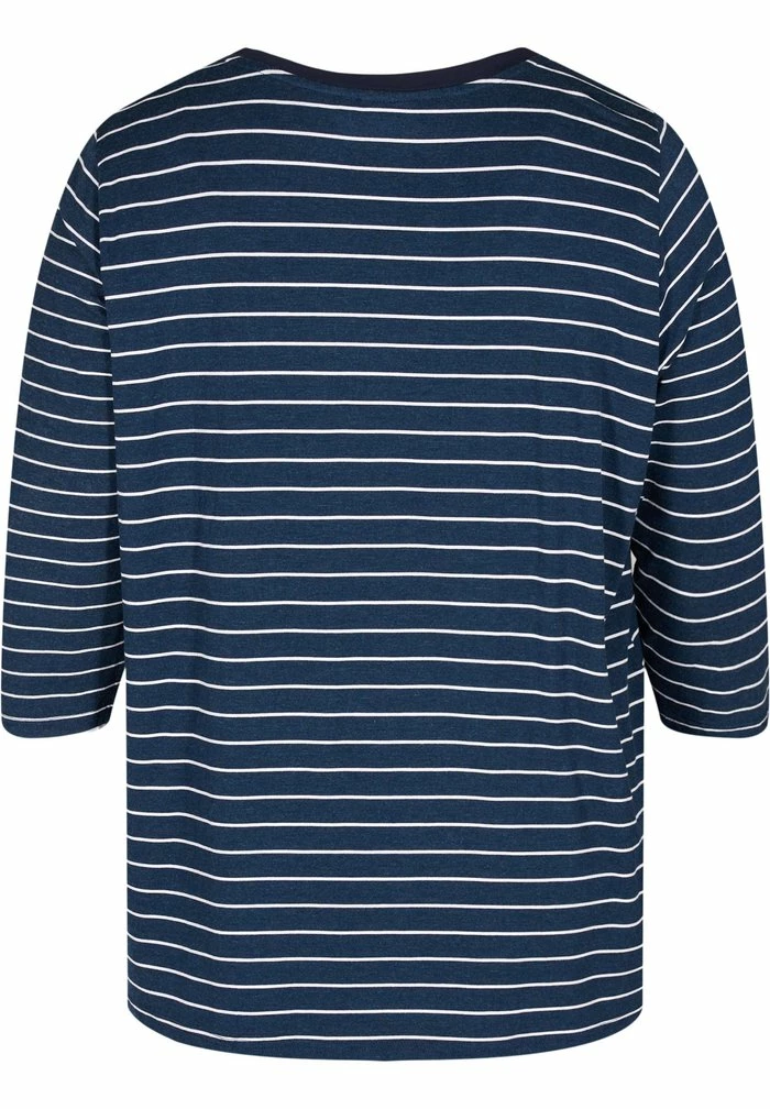 Zizzi Blouse - Blue Stripe 2 Zizzi Blouse - Blue Stripe – Image 2