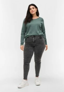 Zizzi WITH HOLE PATTERN - Blouse - Balsam Green