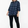 Zizzi TERNET MED KNAPPER OG BINDEDETALJE - Blouse - Black Check Comb -France Zizzi Soldes 2022 a1e8558a37f84ad386acfbfdd6b2b724