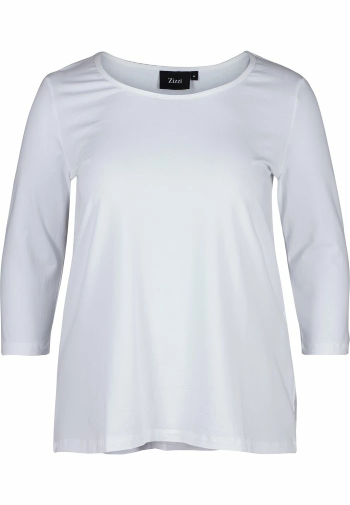 Zizzi WITH 3/4 LENGTH SLEEVES - T-shirt à Manches Longues - White 1 Zizzi WITH 3/4 LENGTH SLEEVES - T-shirt à Manches Longues - White