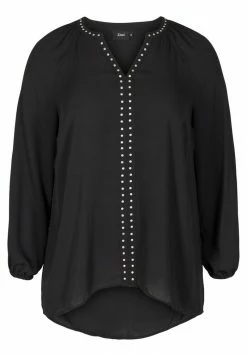 Zizzi MIT V-AUSSCHNITT UND NIETEN - Blouse - Black