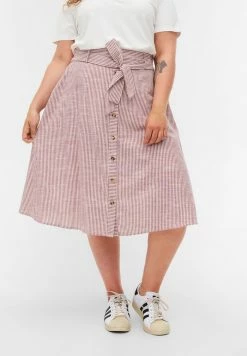 Zizzi Jupe Trapèze - Dry Rose Stripe