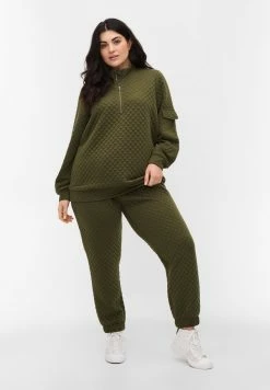 Zizzi STEPPMUSTER - Pantalon De Survêtement - Ivy Green