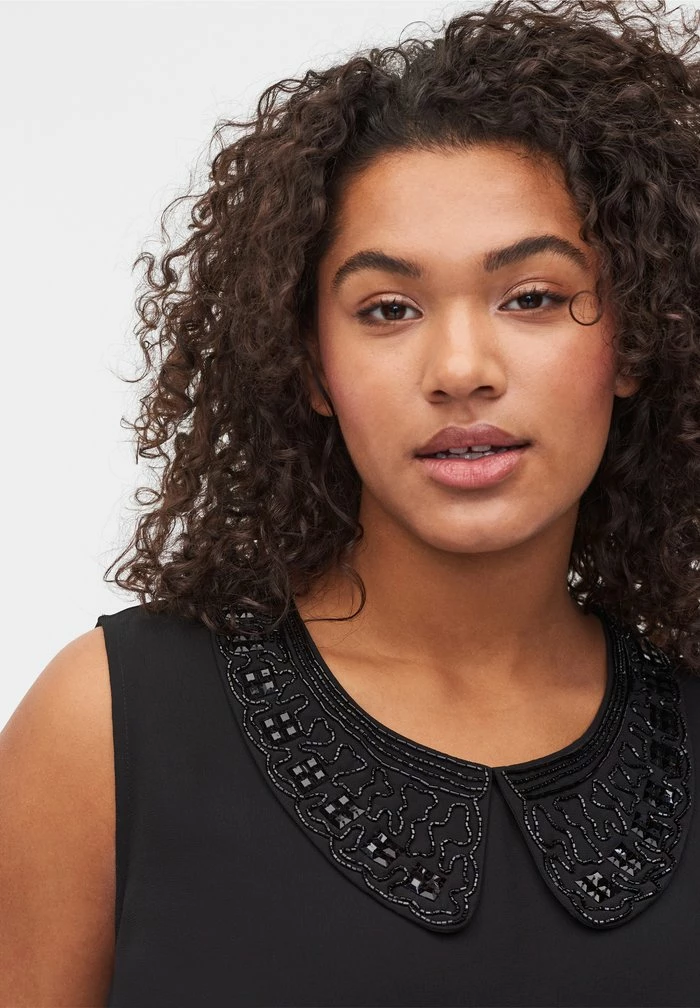 Zizzi BEADED WITH COLLAR - Débardeur - Black 4 Zizzi BEADED WITH COLLAR - Débardeur - Black – Image 4