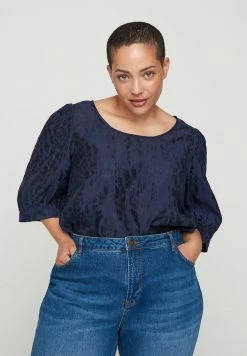 Zizzi TONE-IN-TONE MUSTER - Blouse - Blue
