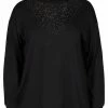 Zizzi MIT GLITZER - Pullover - Black -France Zizzi Soldes 2022 a6ef6b48bfce408c938e4dda427568a3