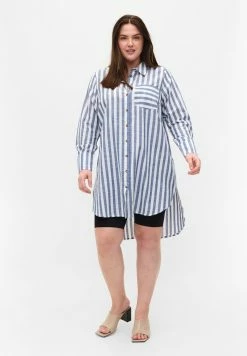 Zizzi STRIPED - Chemisier - Blue