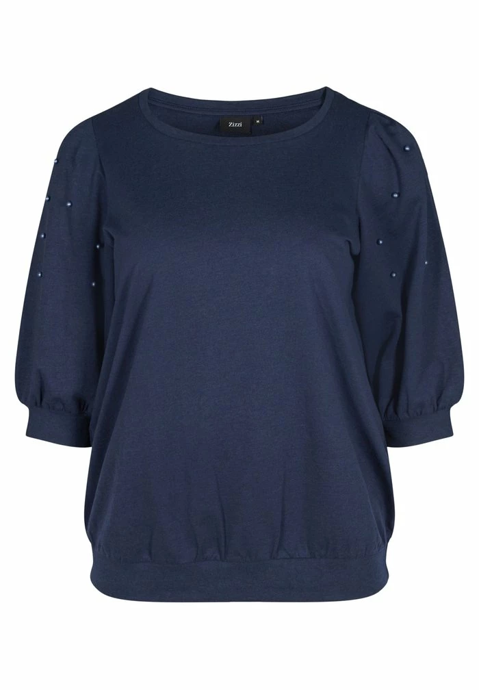 Zizzi BALLONÄRMELN UND PERLEN - Blouse - Black Iris 4 Zizzi BALLONÄRMELN UND PERLEN - Blouse - Black Iris – Image 4